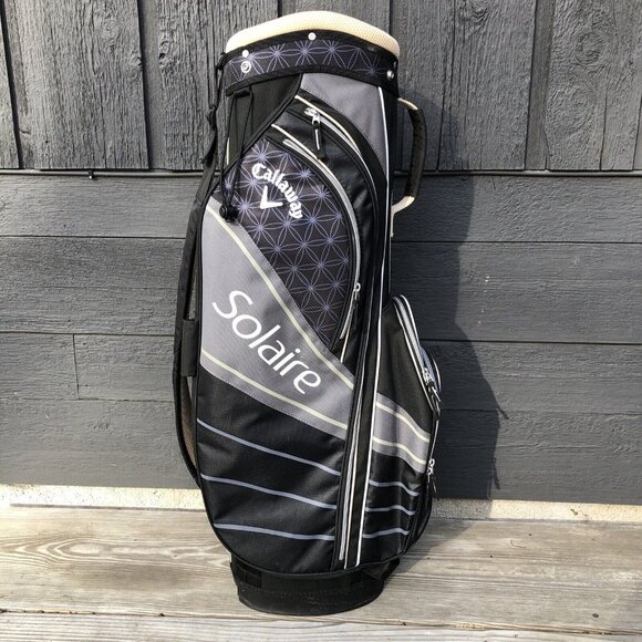 Callaway Solaire Carry Golf Bag 6 Dividers Black/Gray/Green - Picture 4 of 8